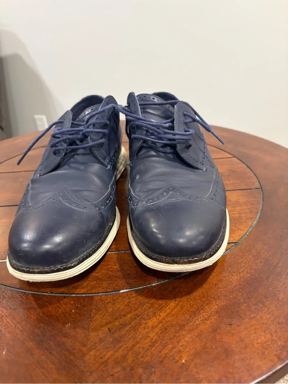Cole Haan Original Grand Wingtip Oxford Navy Leather Shoes Men’s 10M C30024